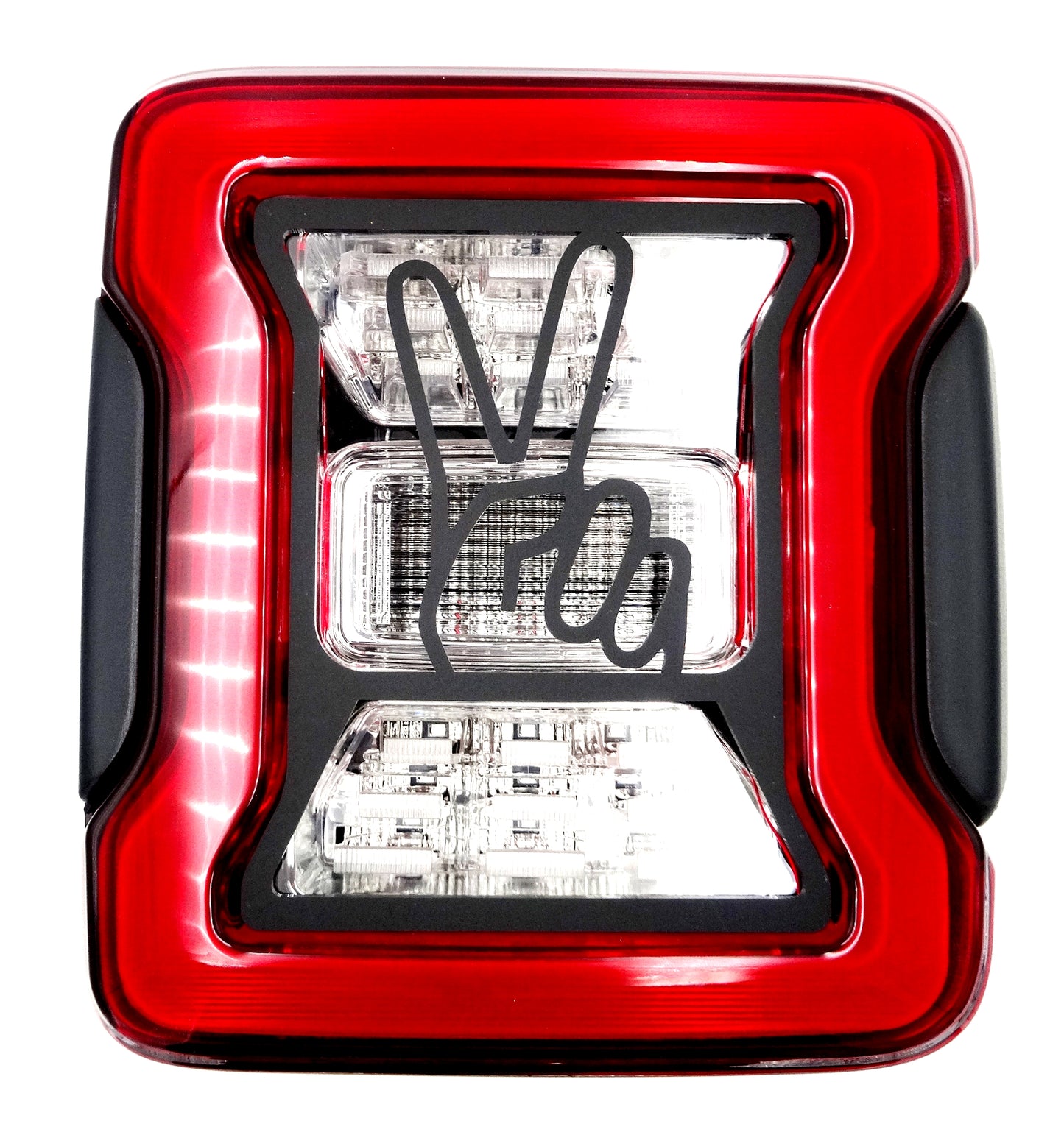 Hand wave / two finger design brake light cover