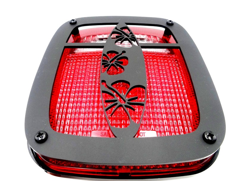 Surfboard hibiscus tail light covers / fits 1997-2006 jeep Wrangler TJ