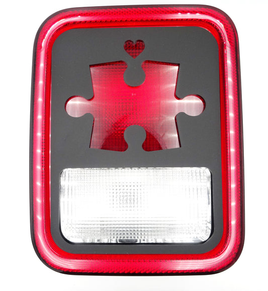 Autism puzzel piece brake light covers for your jeep gladiator / halogen light style