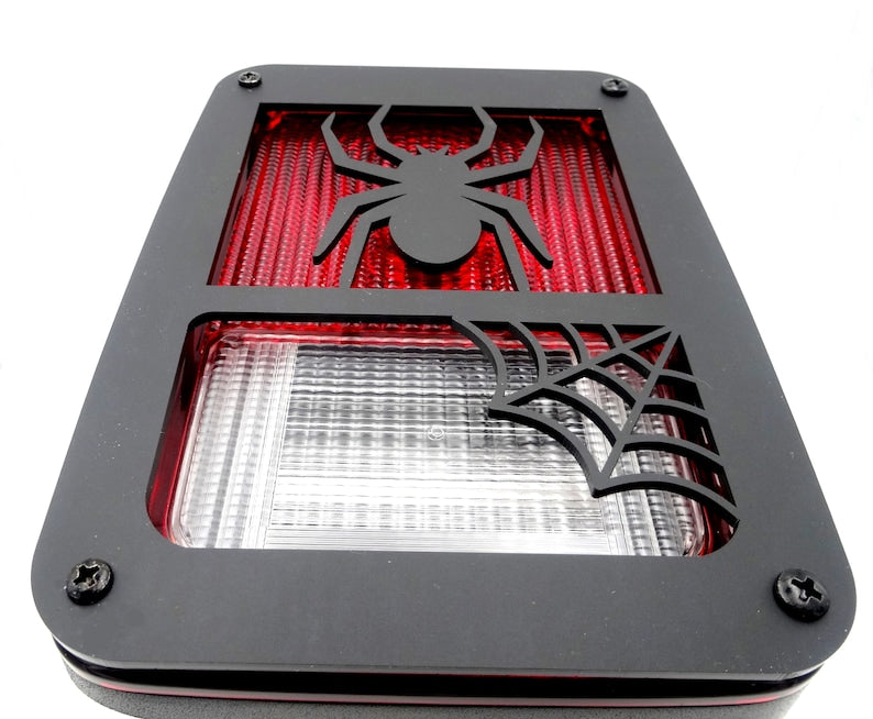 Spider tail light covers / fits 07-18 Jeep Wrangler / JK